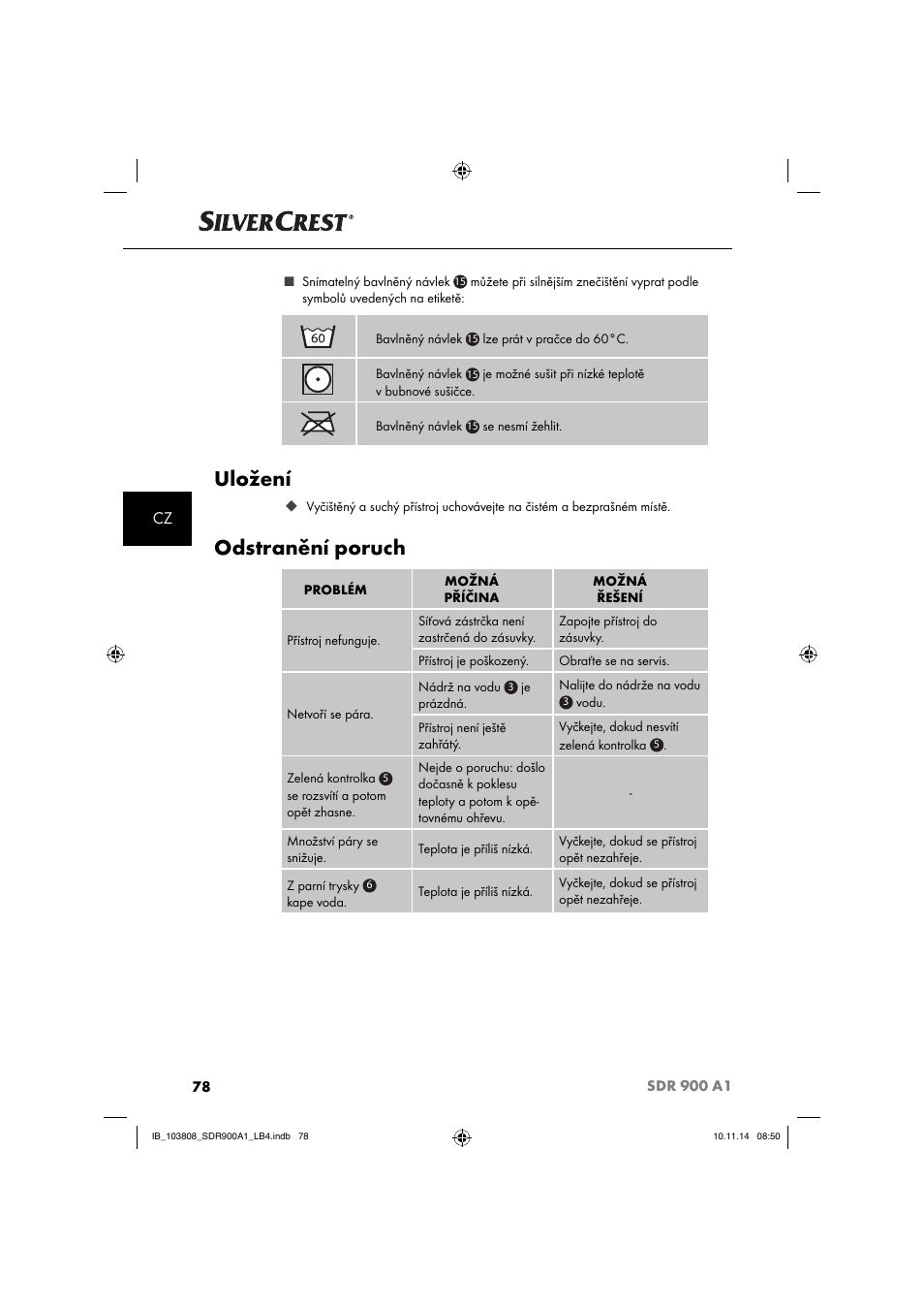 Uložení, Odstranění poruch | Silvercrest SDR 900 A1 User Manual | Page 81 / 116