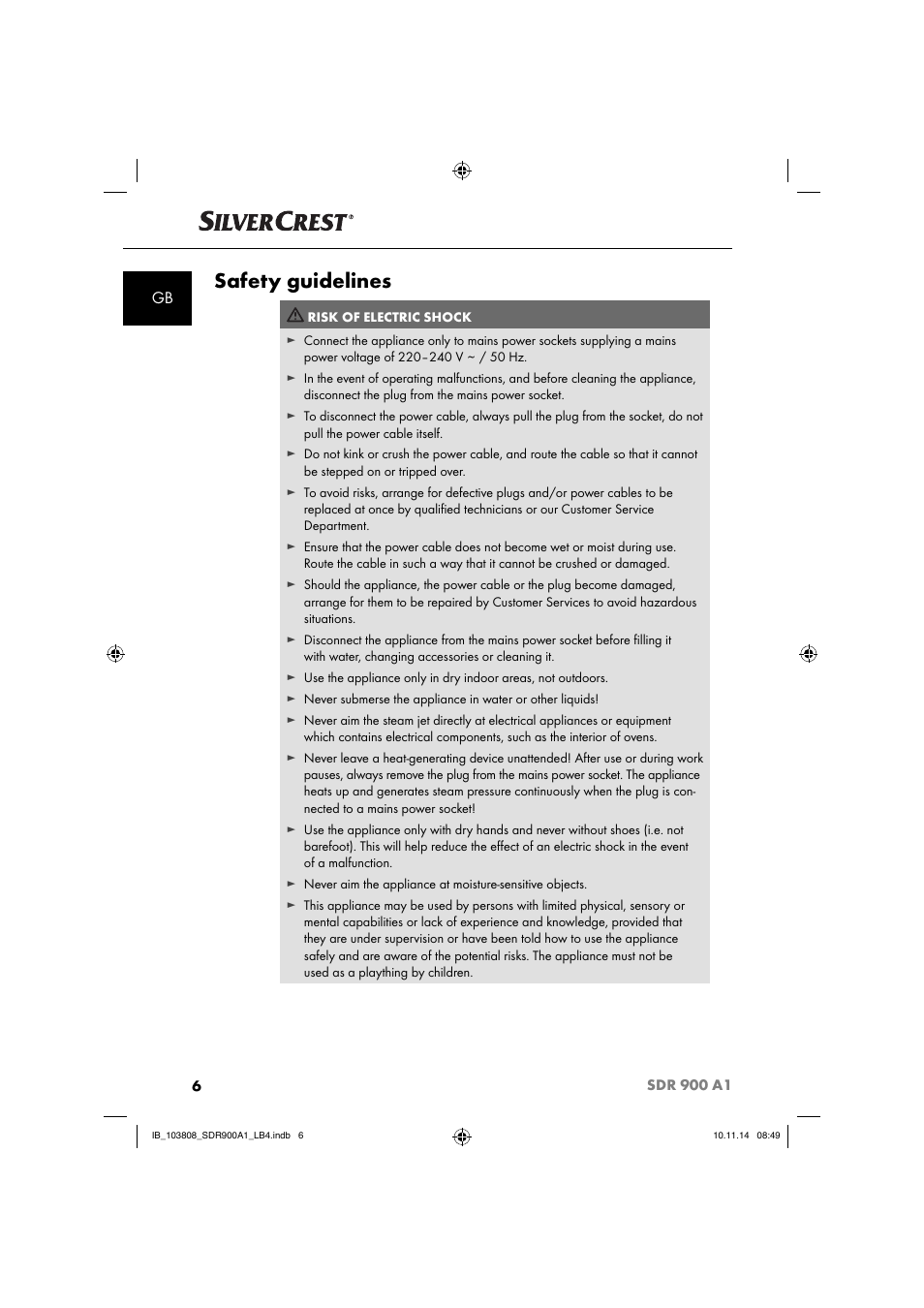 Safety guidelines | Silvercrest SDR 900 A1 User Manual | Page 9 / 116