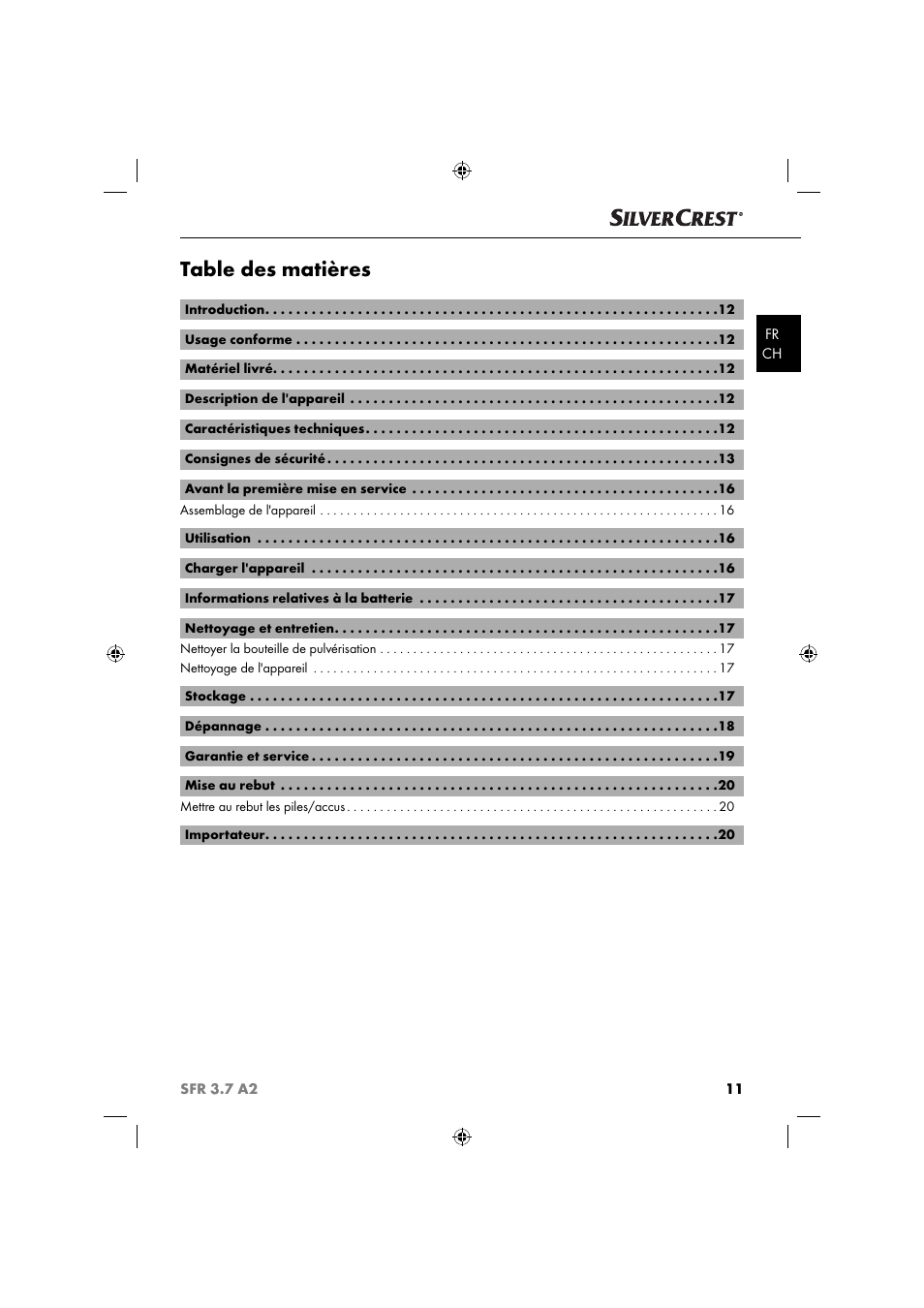 Silvercrest SFR 3.7 A2 User Manual | Page 14 / 44