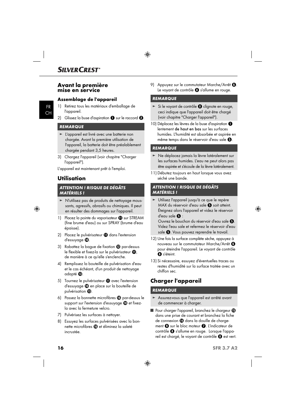 Avant la première mise en service, Utilisation, Charger l'appareil | Silvercrest SFR 3.7 A2 User Manual | Page 19 / 44