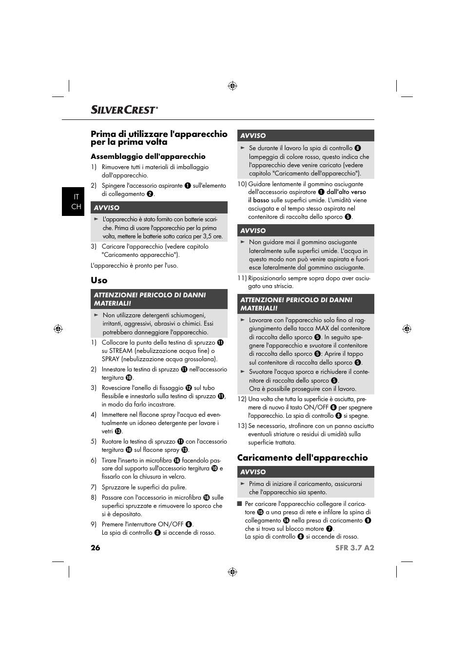 Caricamento dell'apparecchio | Silvercrest SFR 3.7 A2 User Manual | Page 29 / 44