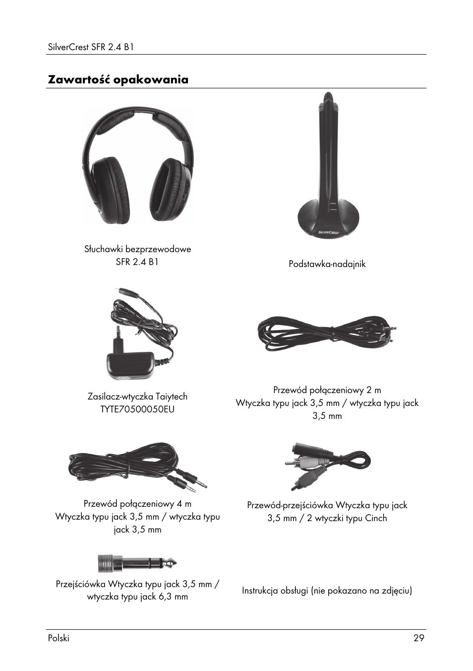 Zawartość opakowania | Silvercrest SFR 2.4 B1 User Manual | Page 31 / 76