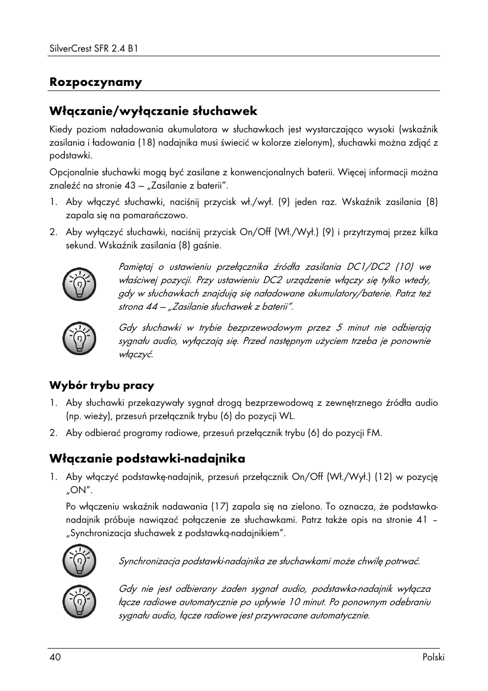 Silvercrest SFR 2.4 B1 User Manual | Page 42 / 76