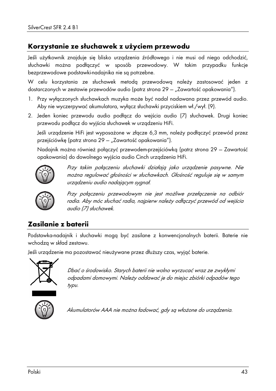 Silvercrest SFR 2.4 B1 User Manual | Page 45 / 76