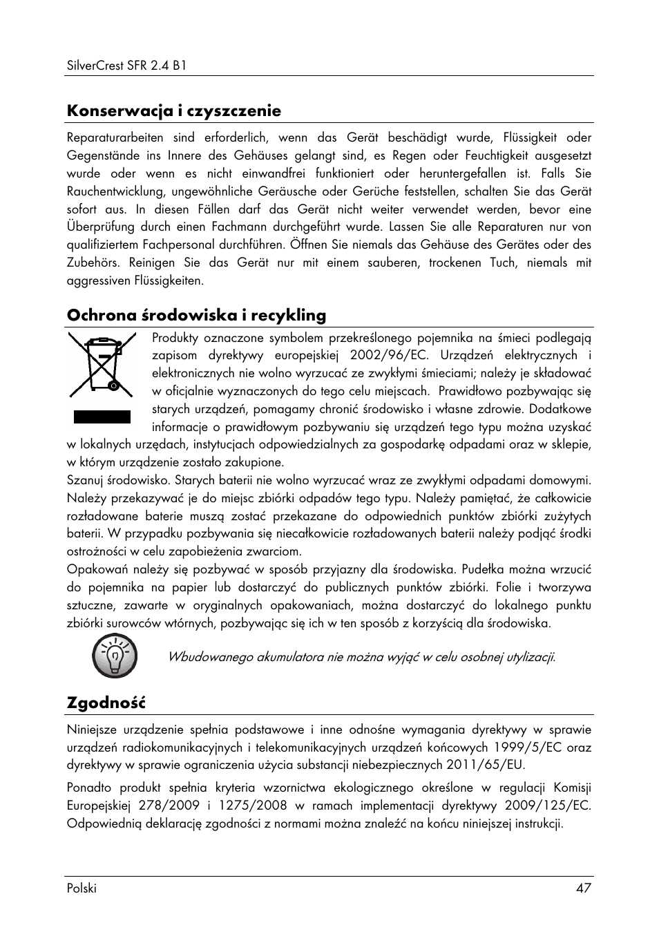 Silvercrest SFR 2.4 B1 User Manual | Page 49 / 76