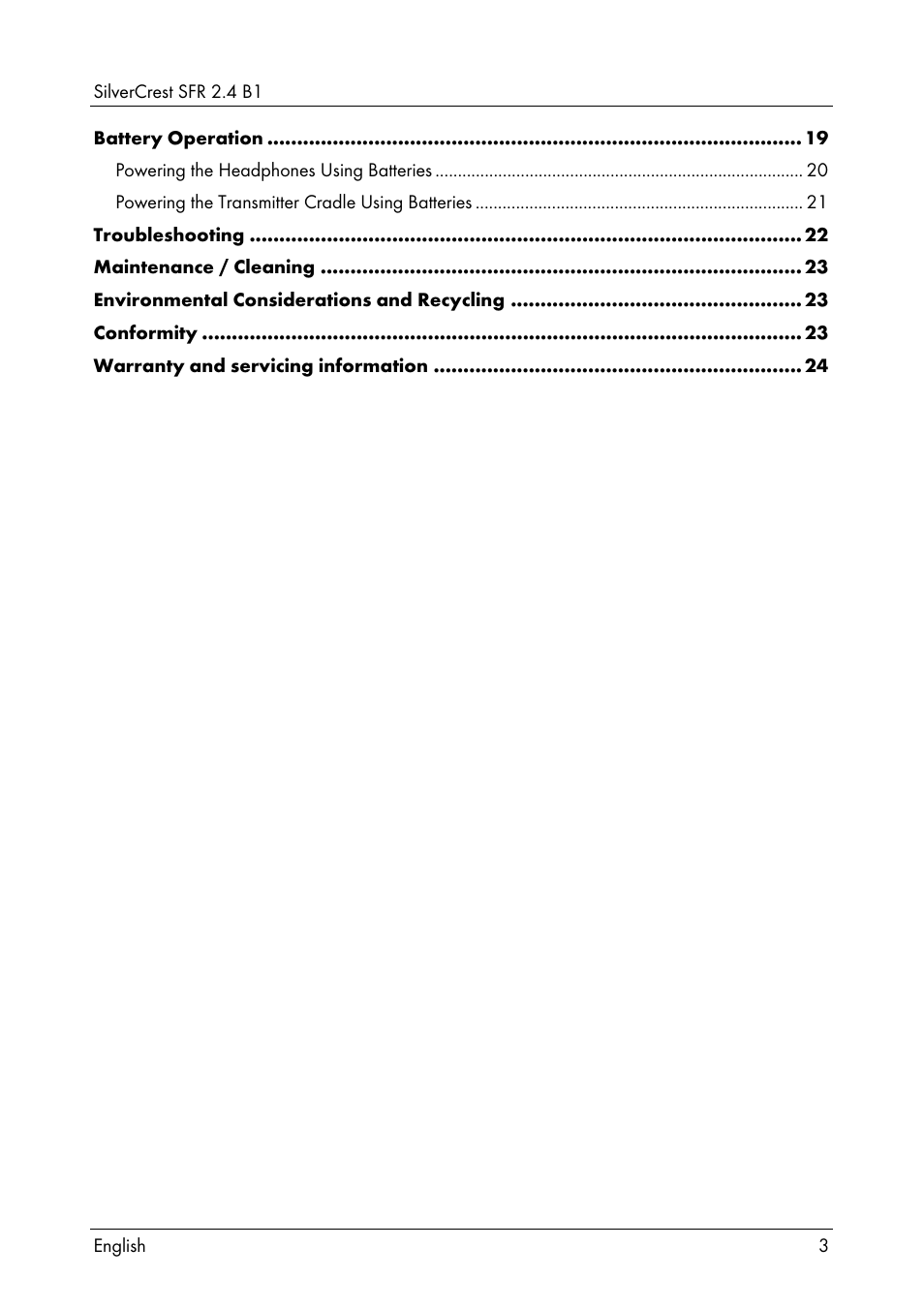 Silvercrest SFR 2.4 B1 User Manual | Page 5 / 76