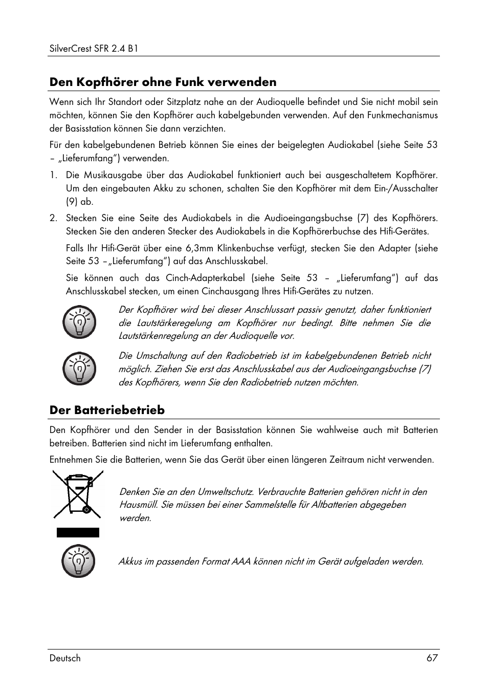 Silvercrest SFR 2.4 B1 User Manual | Page 69 / 76