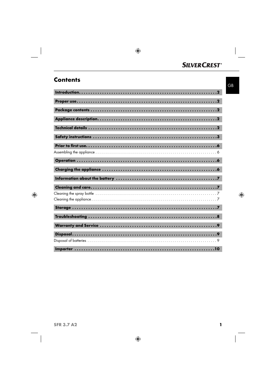 Silvercrest SFR 3.7 A2 User Manual | Page 4 / 74