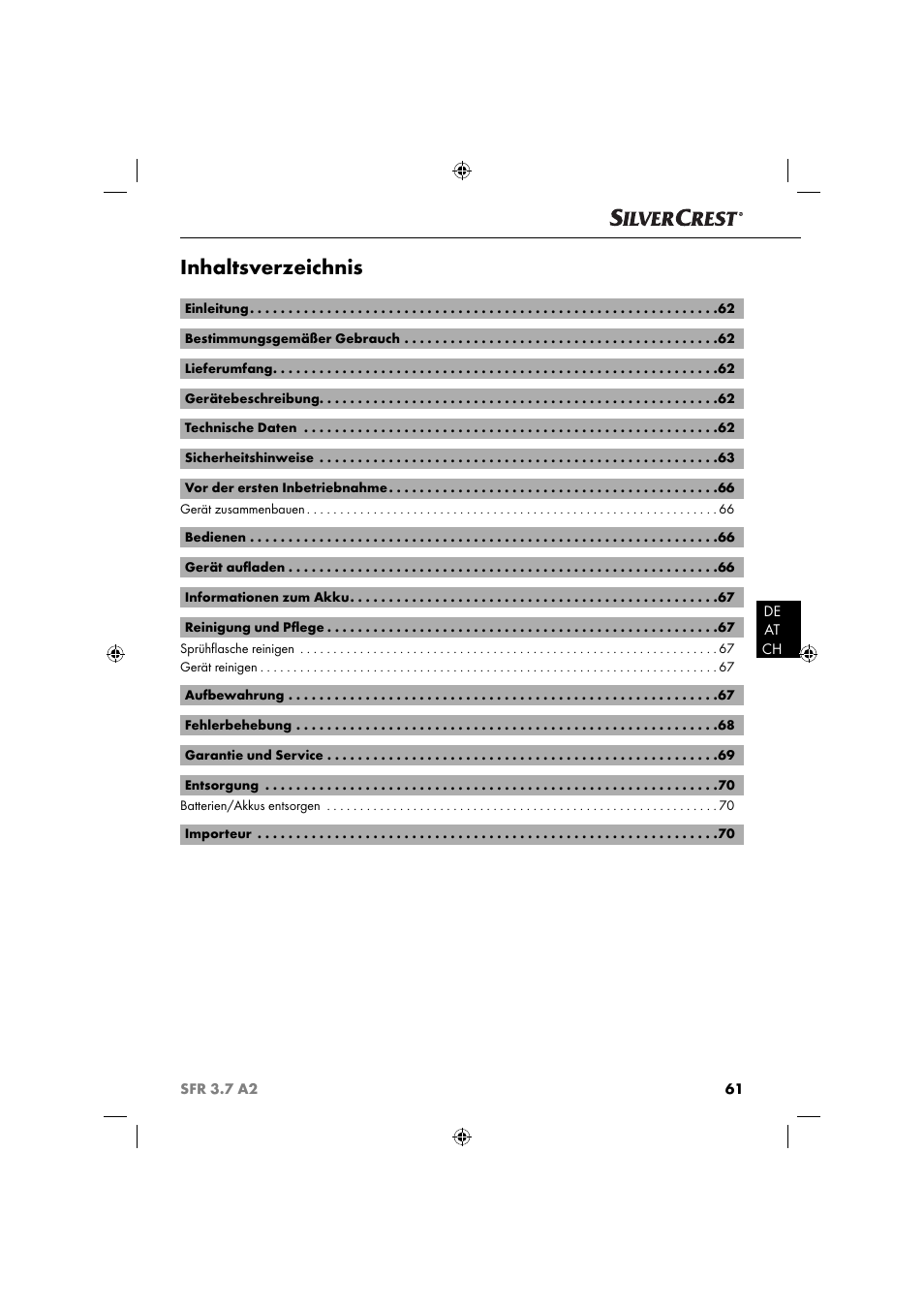 Silvercrest SFR 3.7 A2 User Manual | Page 64 / 74