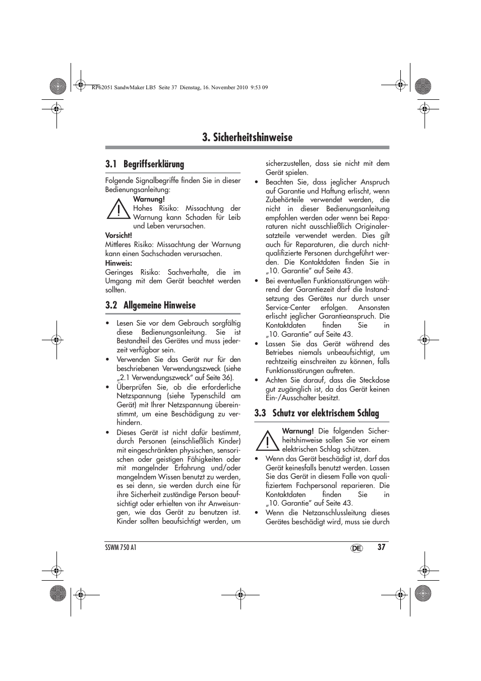 Sicherheitshinweise, 1 begriffserklärung, 2 allgemeine hinweise | 3 schutz vor elektrischem schlag | Silvercrest SSWM 750 A1 User Manual | Page 39 / 46
