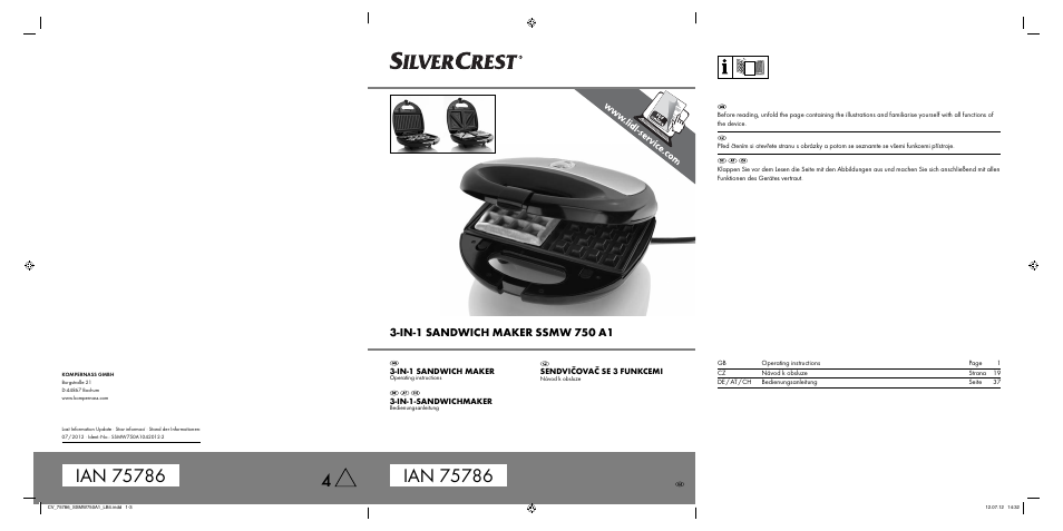 Silvercrest SSMW 750 A1 User Manual | 56 pages