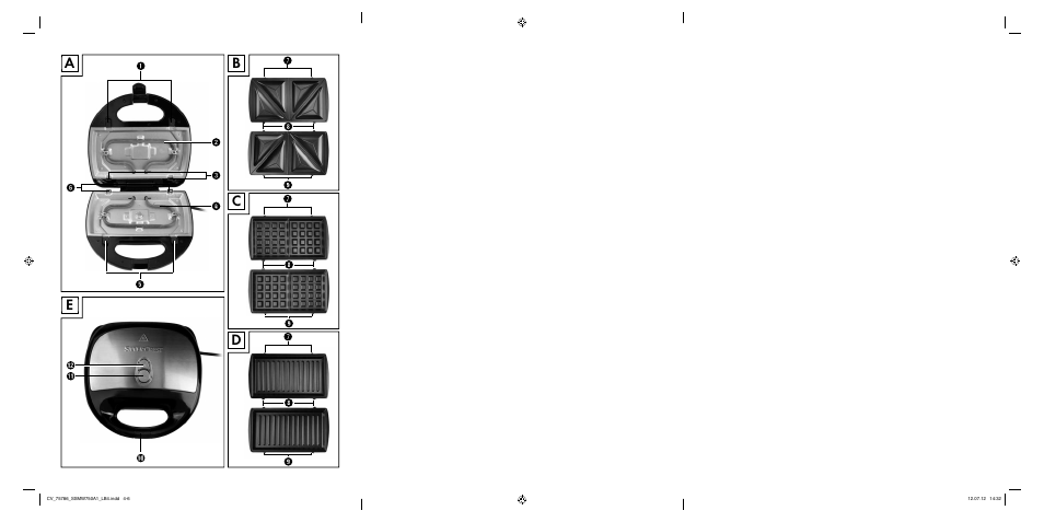 Ab e d c | Silvercrest SSMW 750 A1 User Manual | Page 2 / 56