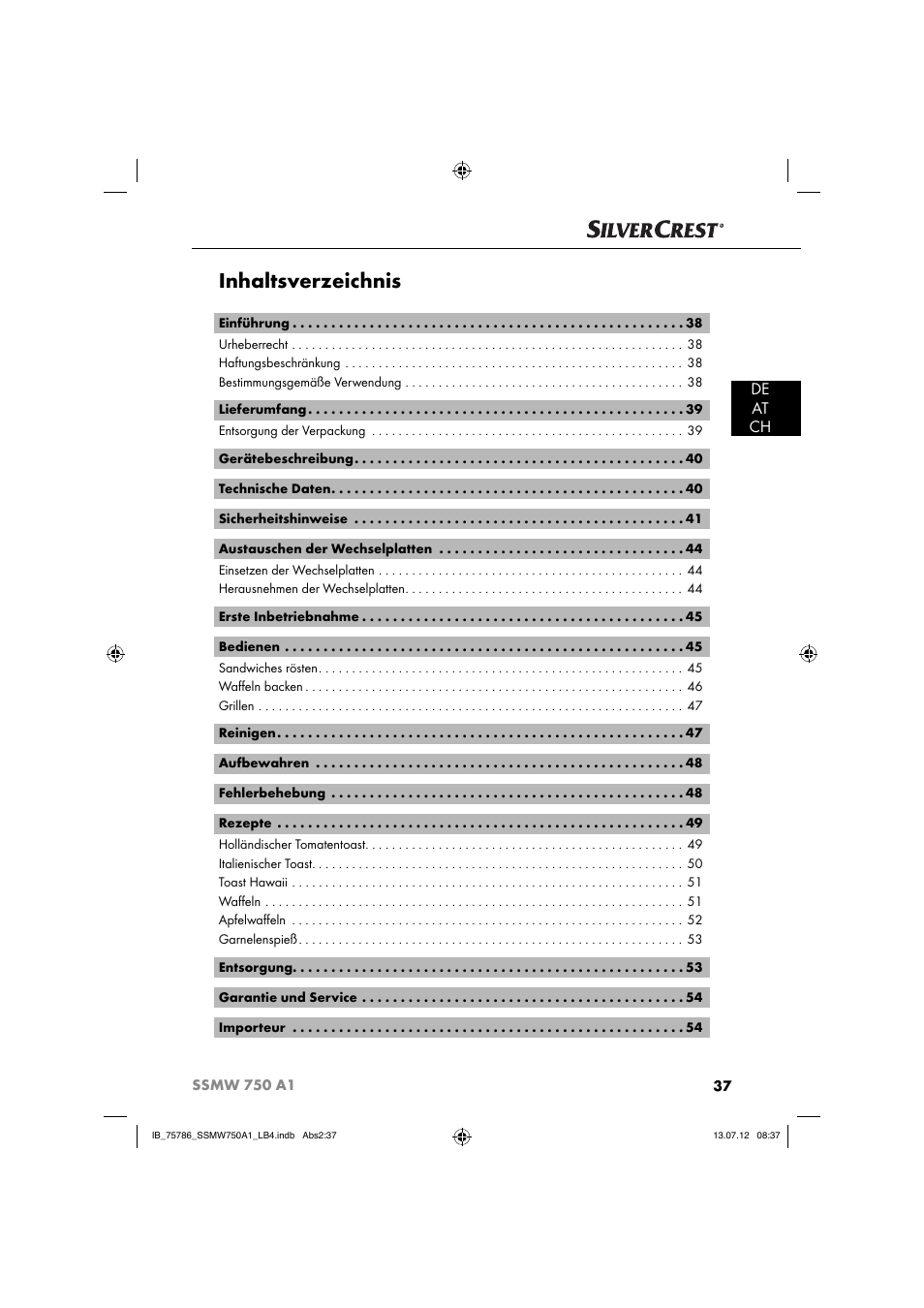 Silvercrest SSMW 750 A1 User Manual | Page 39 / 56