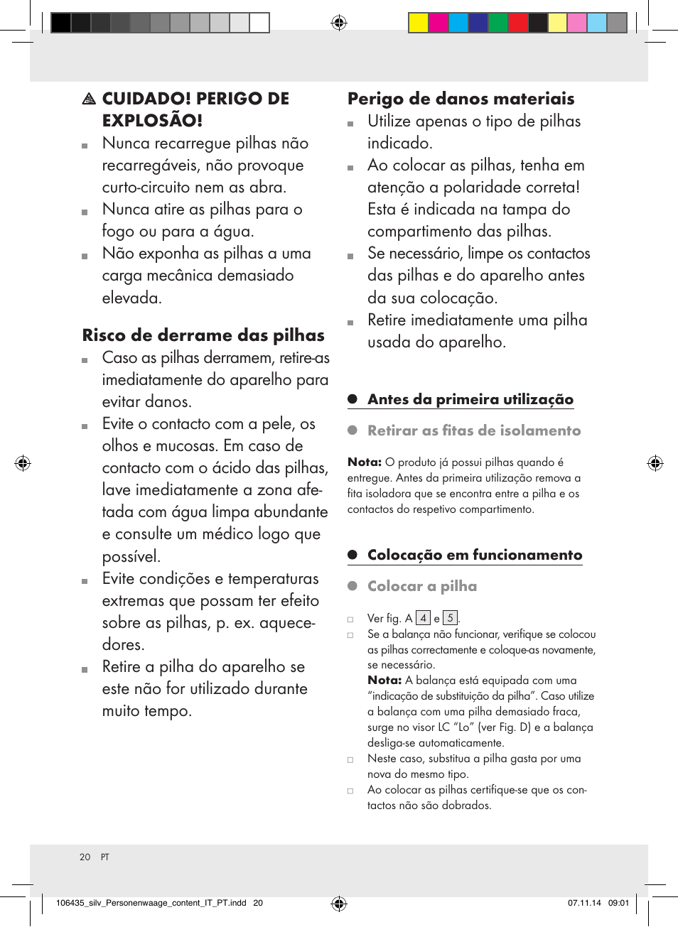 Cuidado! perigo de explosão | Silvercrest Z31912/Z31912A User Manual | Page 20 / 35