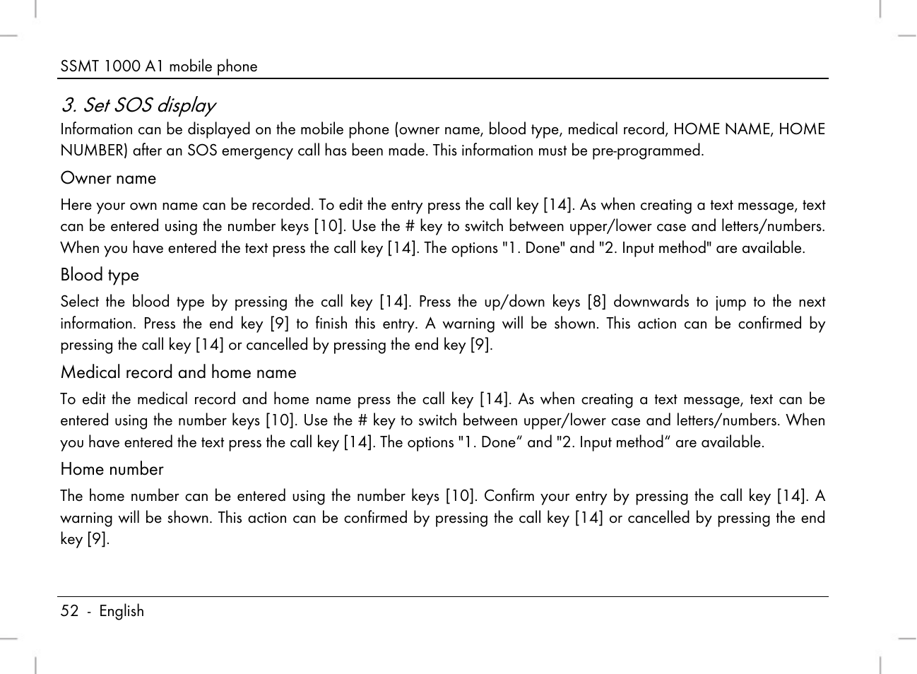 Set sos display | Silvercrest SSMT 1000 A1 User Manual | Page 54 / 136