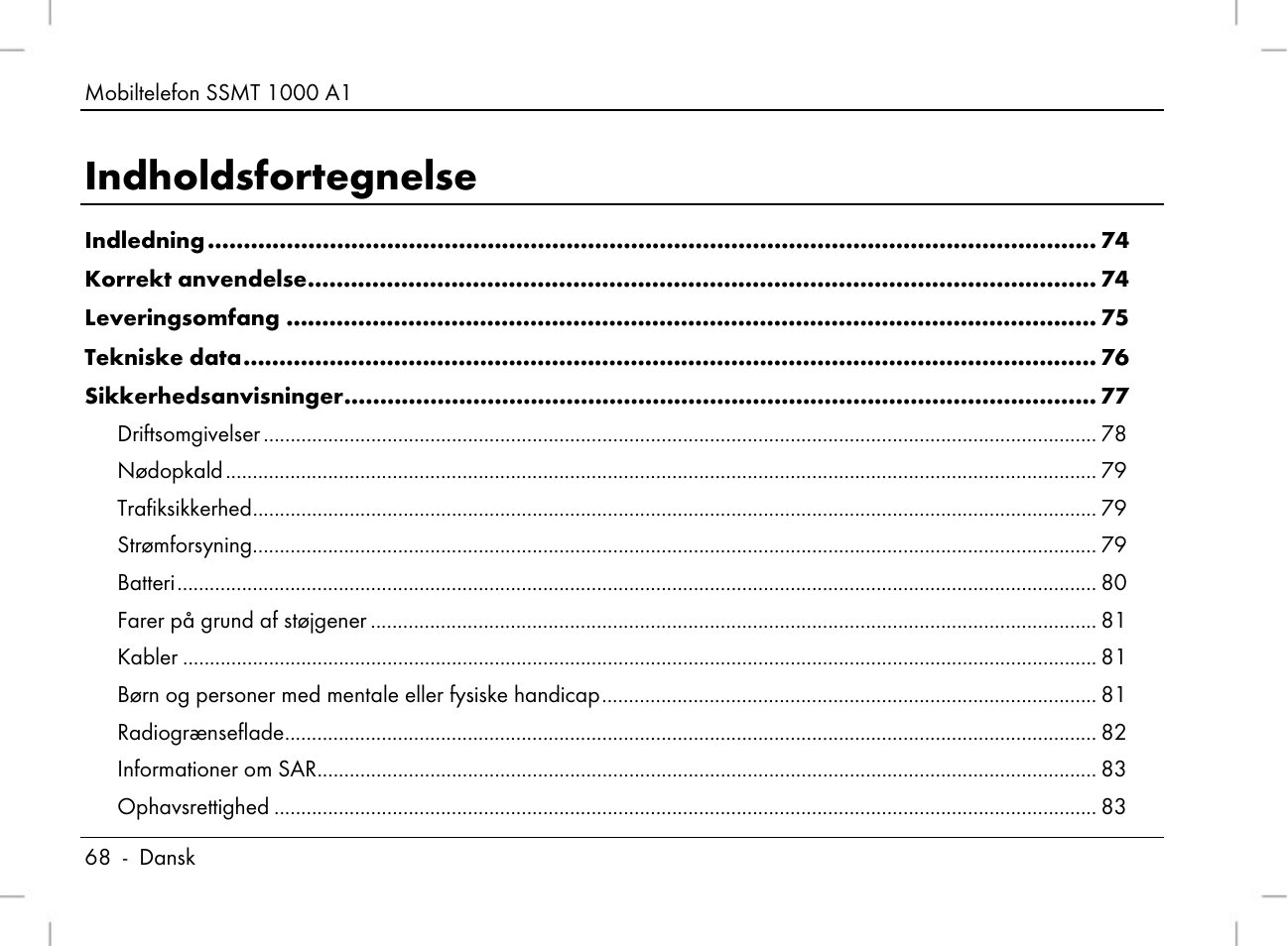 Indholdsfortegnelse | Silvercrest SSMT 1000 A1 User Manual | Page 70 / 136