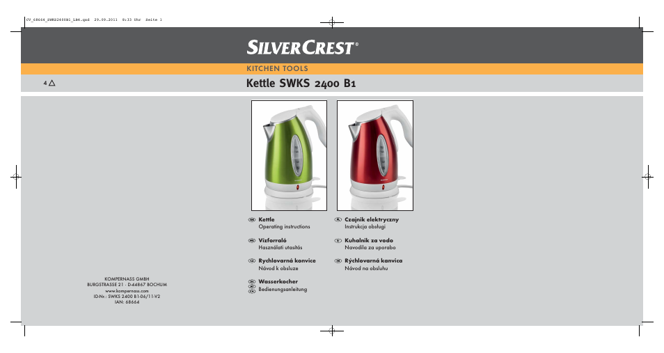 Silvercrest SWKS 2400 B1 User Manual | 43 pages