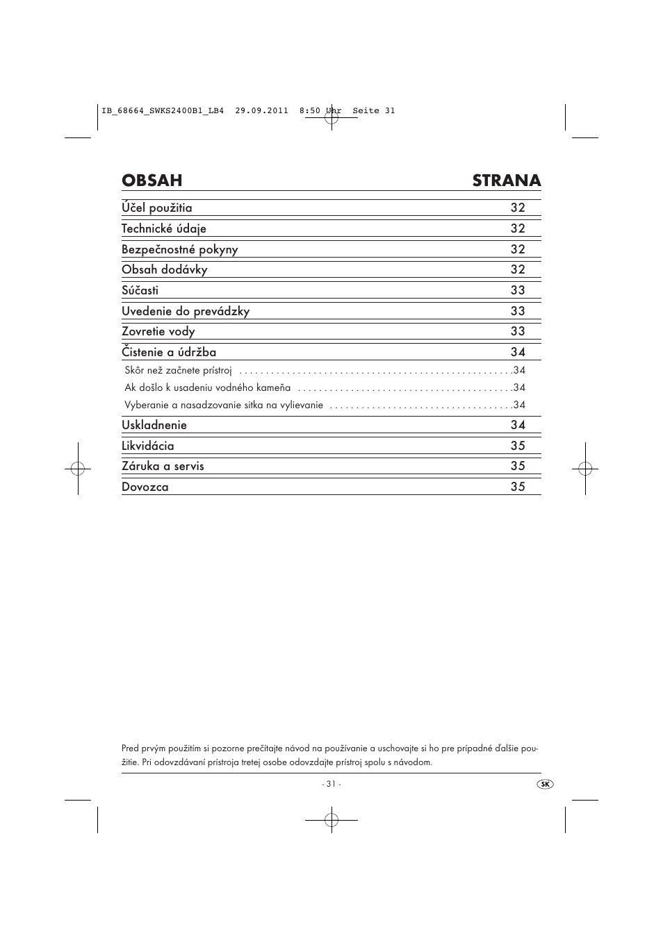 Silvercrest SWKS 2400 B1 User Manual | Page 33 / 43