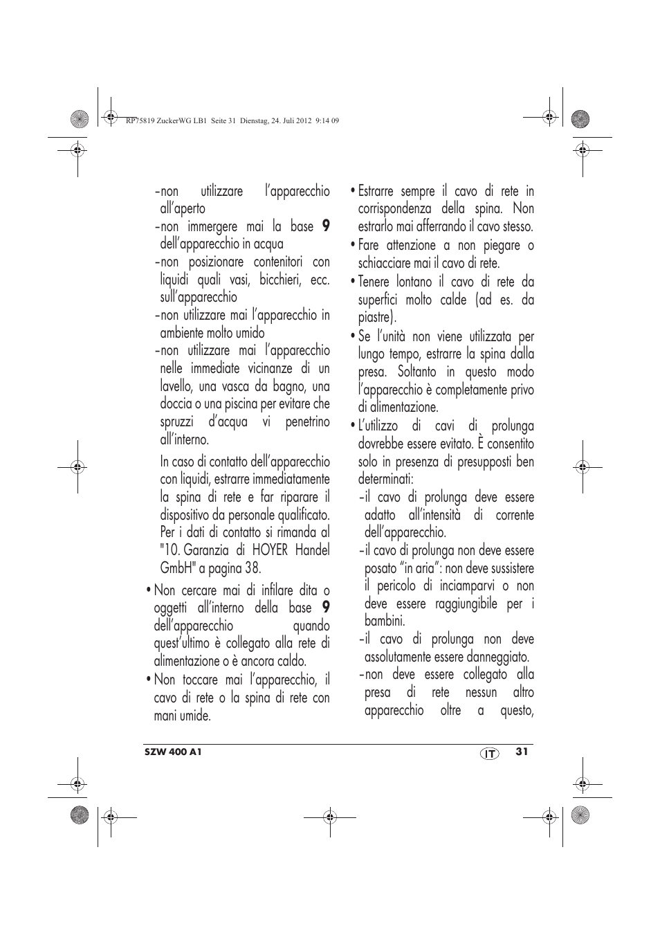 Silvercrest SZW 400 A1 User Manual | Page 33 / 66