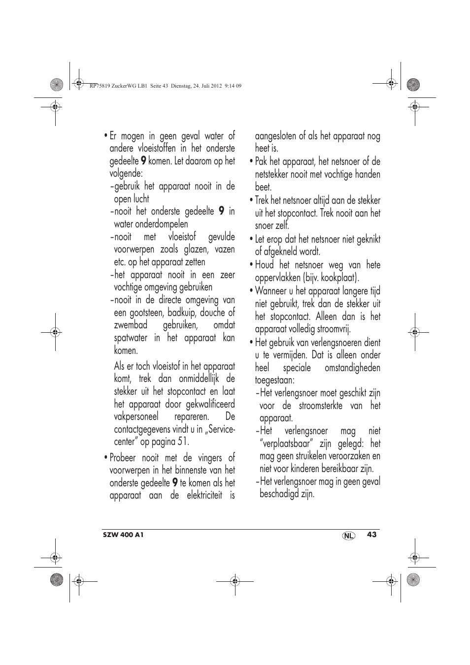 Silvercrest SZW 400 A1 User Manual | Page 45 / 66