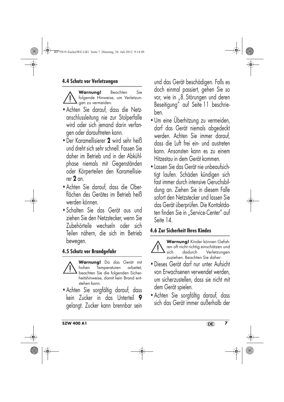 Silvercrest SZW 400 A1 User Manual | Page 9 / 66