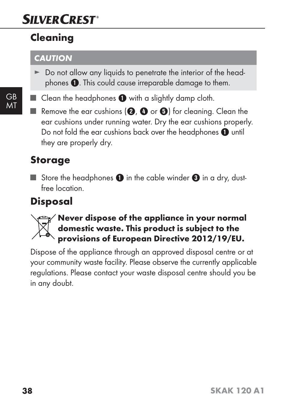Cleaning, Storage, Disposal | Silvercrest SKAK 120 A1 User Manual | Page 41 / 59