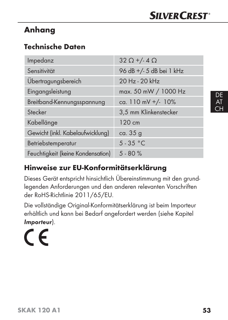 Anhang | Silvercrest SKAK 120 A1 User Manual | Page 56 / 59