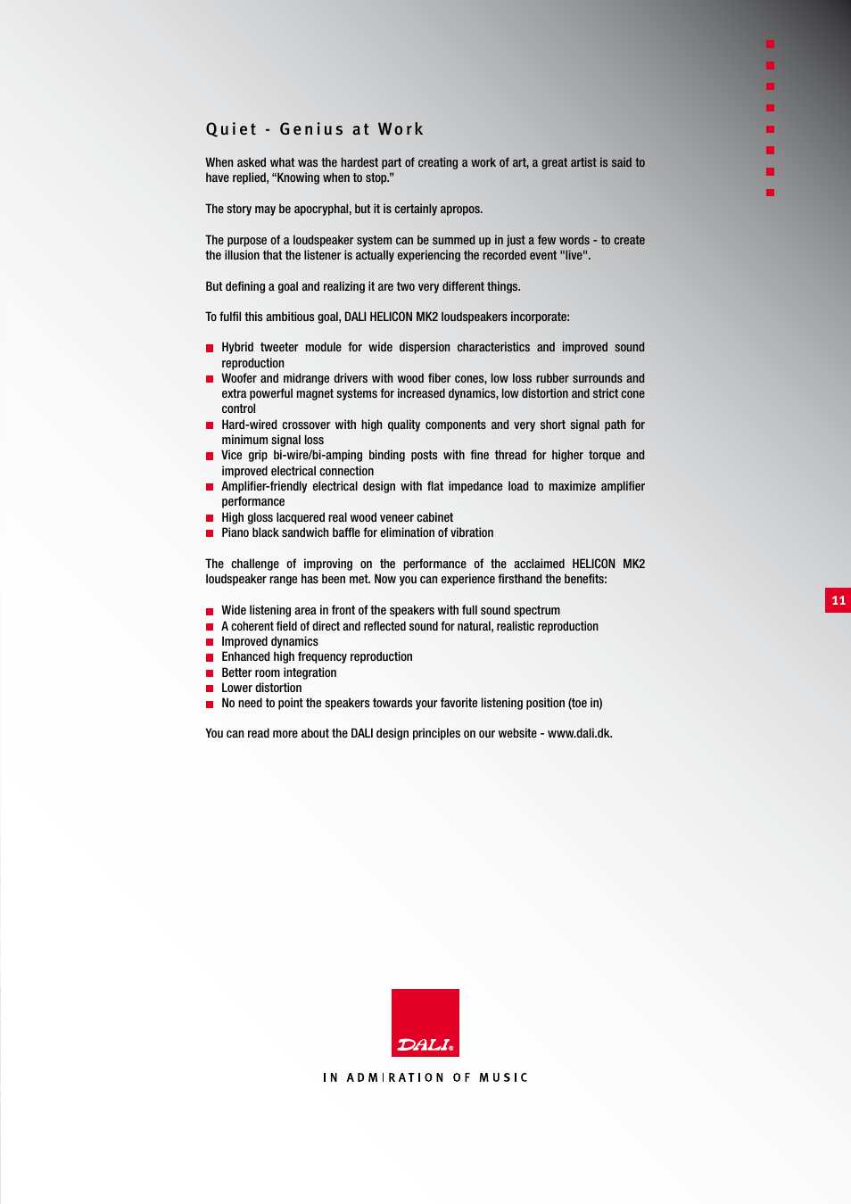 DALI Loudspeakers HELICON MK2 User Manual | Page 11 / 16