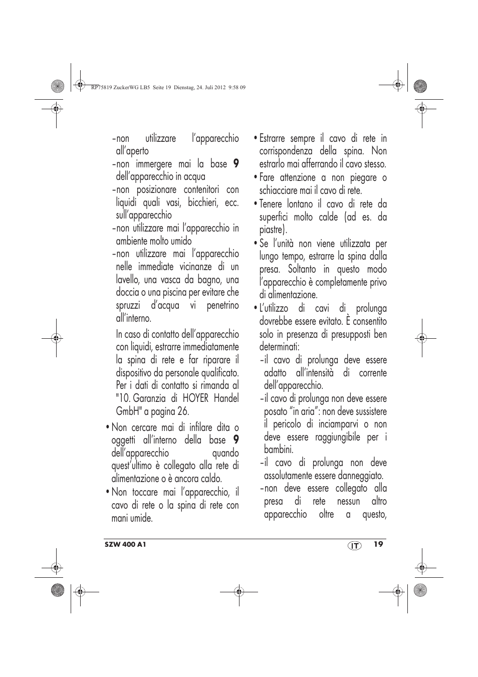 Silvercrest SZW 400 A1 User Manual | Page 21 / 66