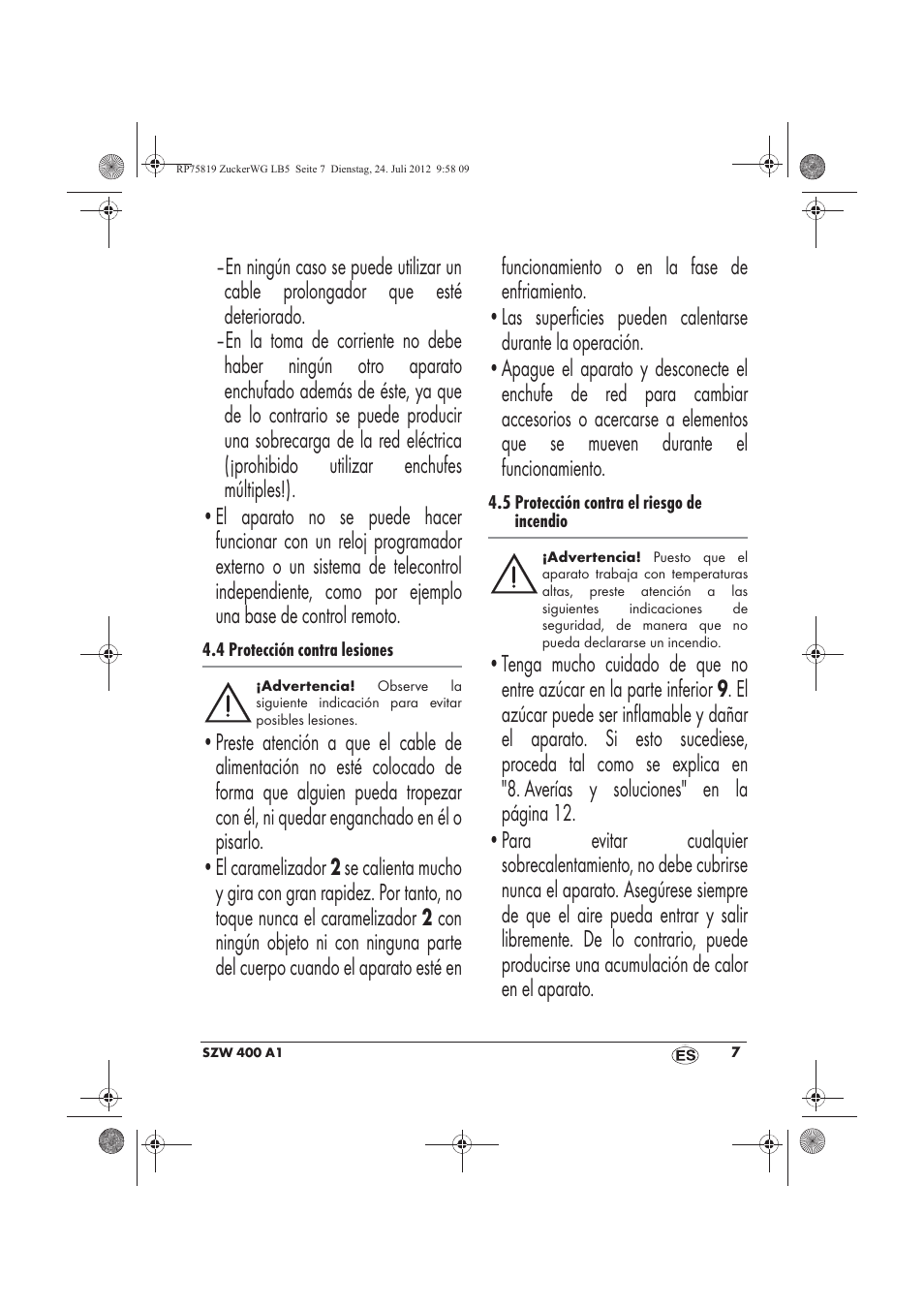 Silvercrest SZW 400 A1 User Manual | Page 9 / 66