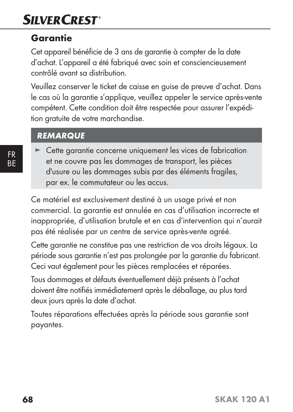 Garantie | Silvercrest SKAK 120 A1 User Manual | Page 71 / 101