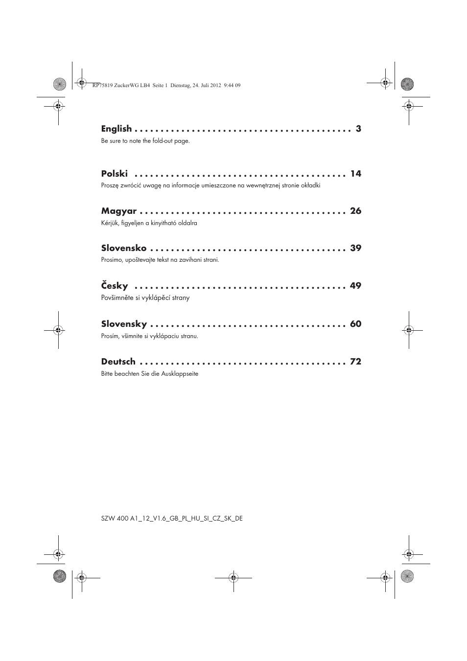 Silvercrest SZW 400 A1 User Manual | Page 2 / 86