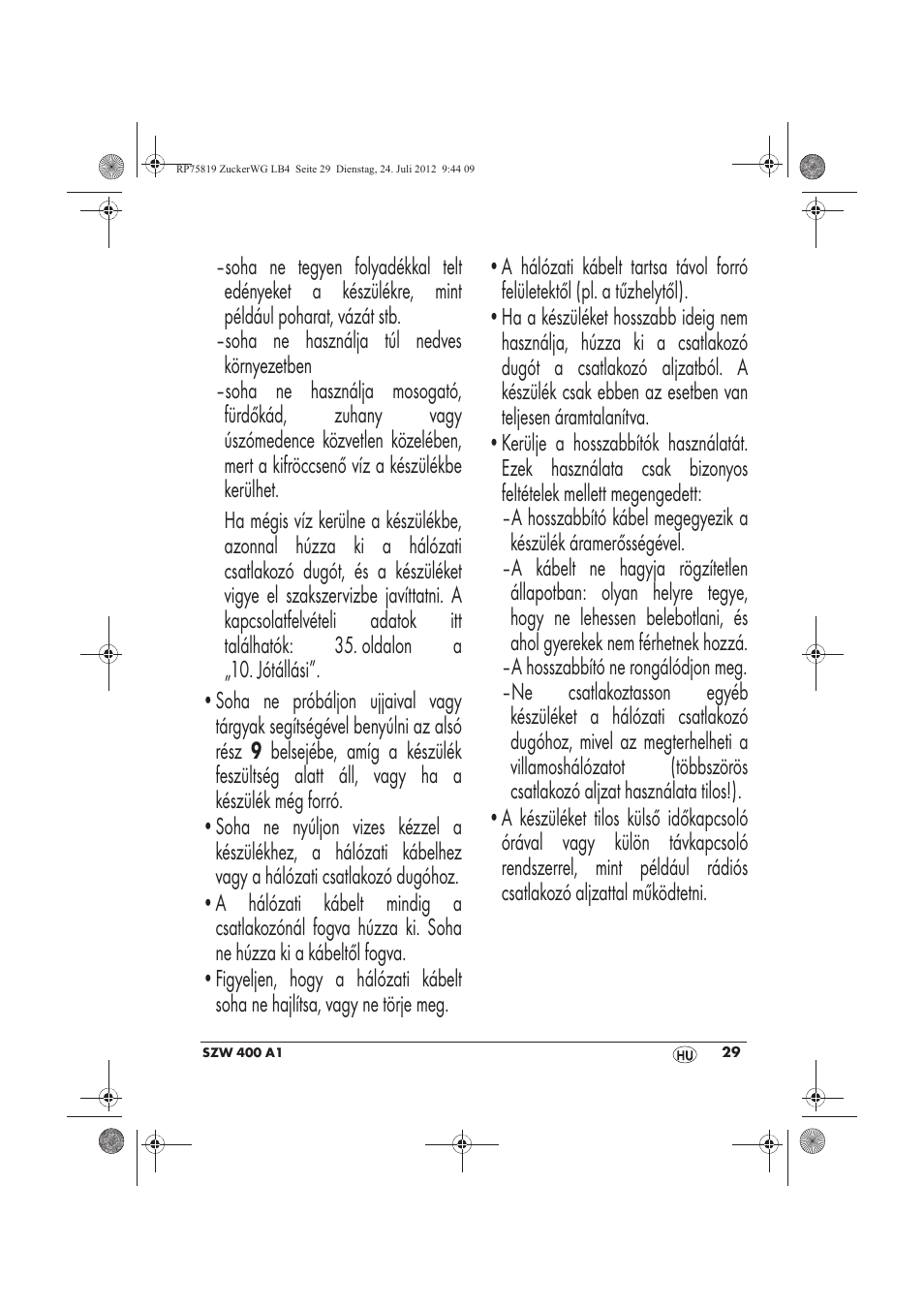 Silvercrest SZW 400 A1 User Manual | Page 31 / 86