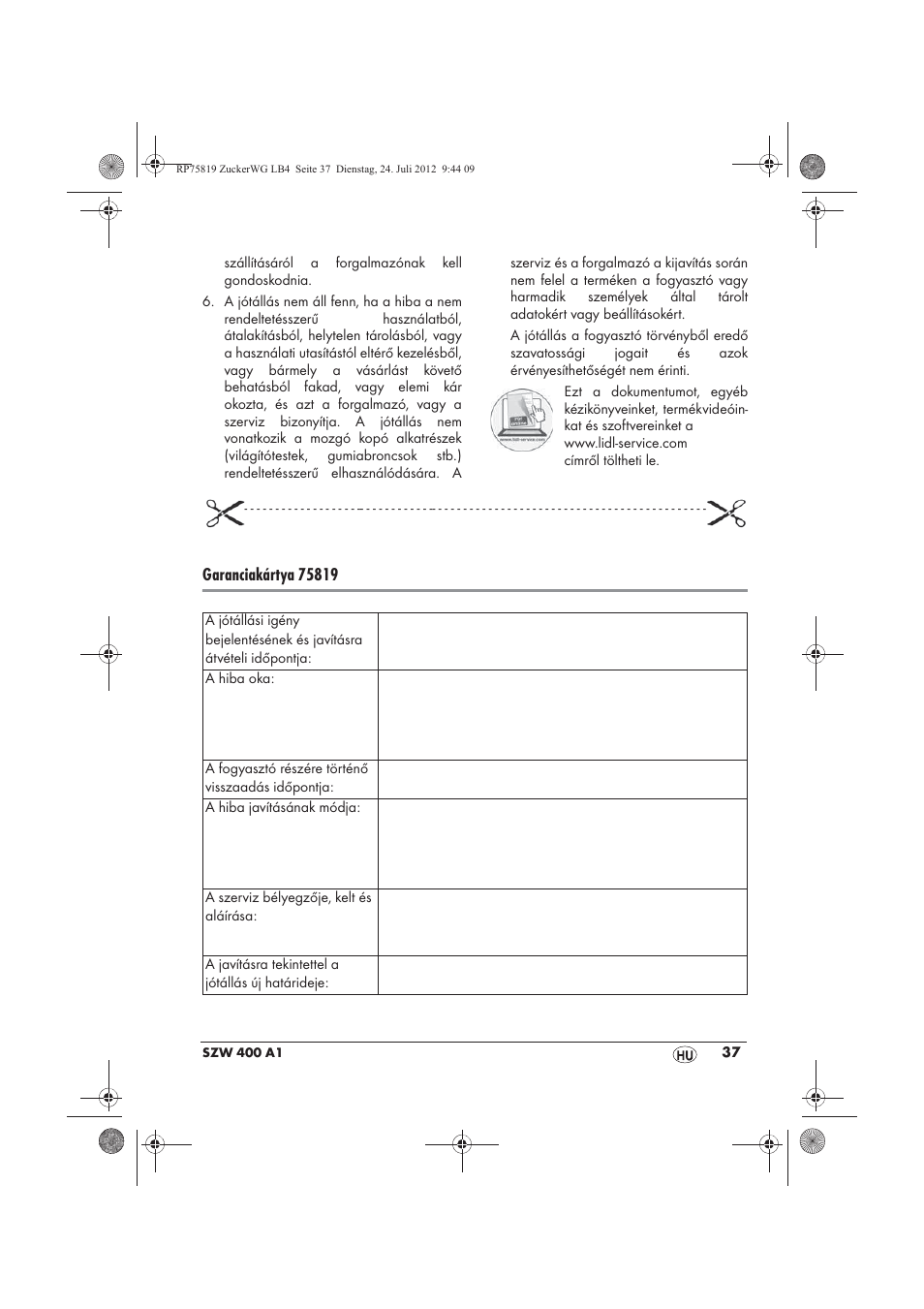 Silvercrest SZW 400 A1 User Manual | Page 39 / 86