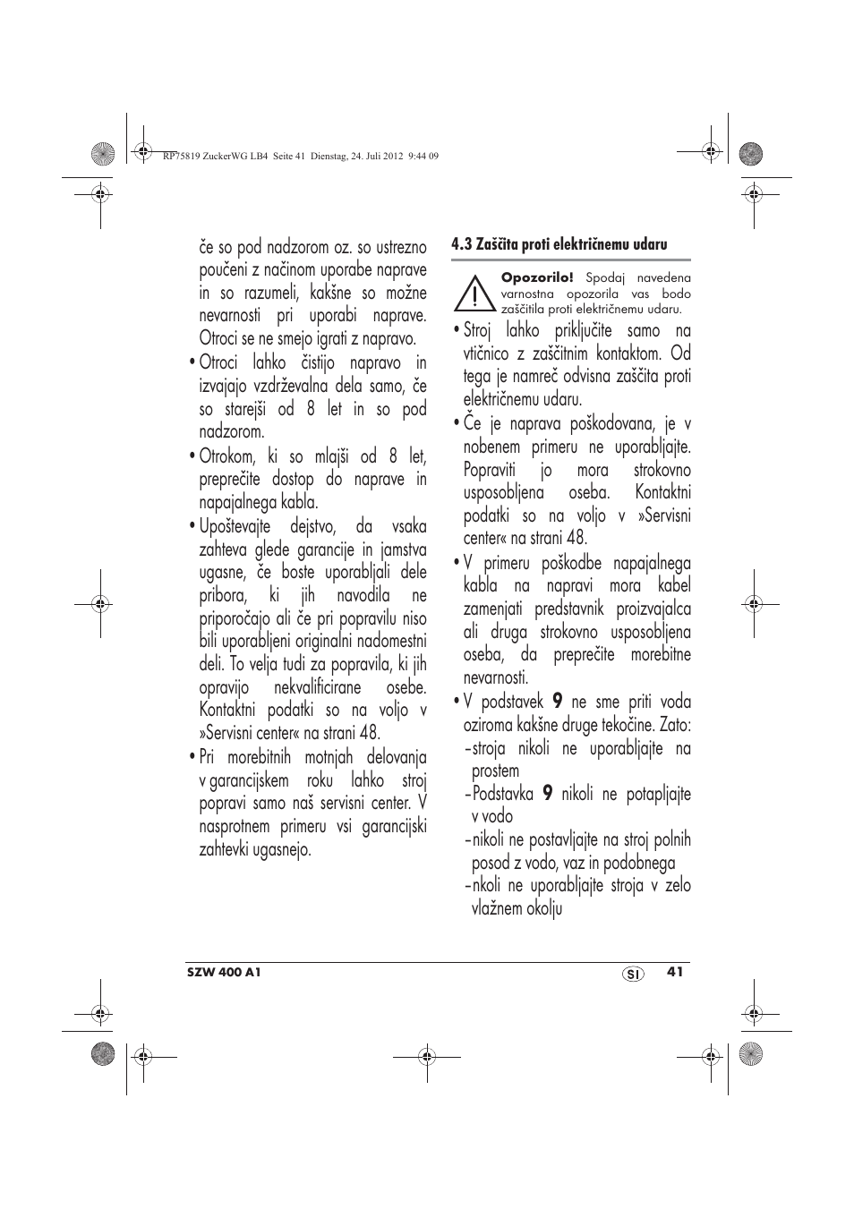 Silvercrest SZW 400 A1 User Manual | Page 43 / 86