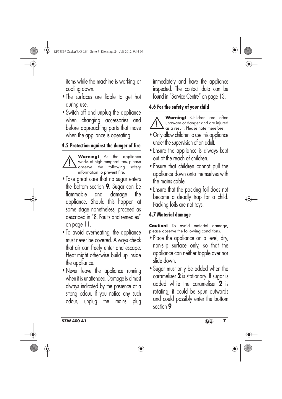 Silvercrest SZW 400 A1 User Manual | Page 9 / 86