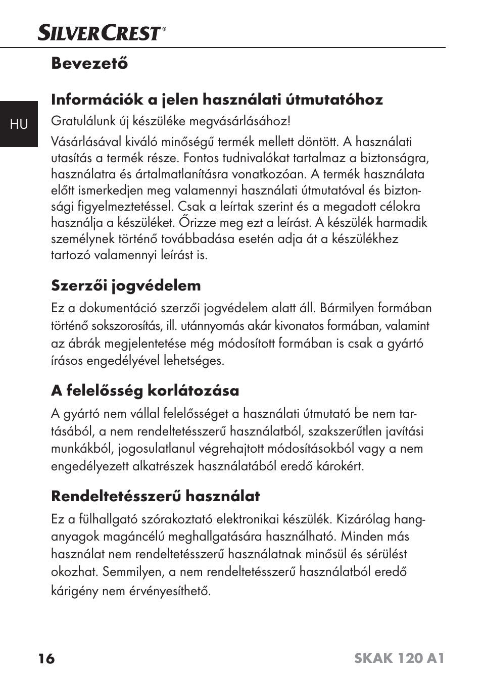 Bevezető | Silvercrest SKAK 120 A1 User Manual | Page 19 / 73