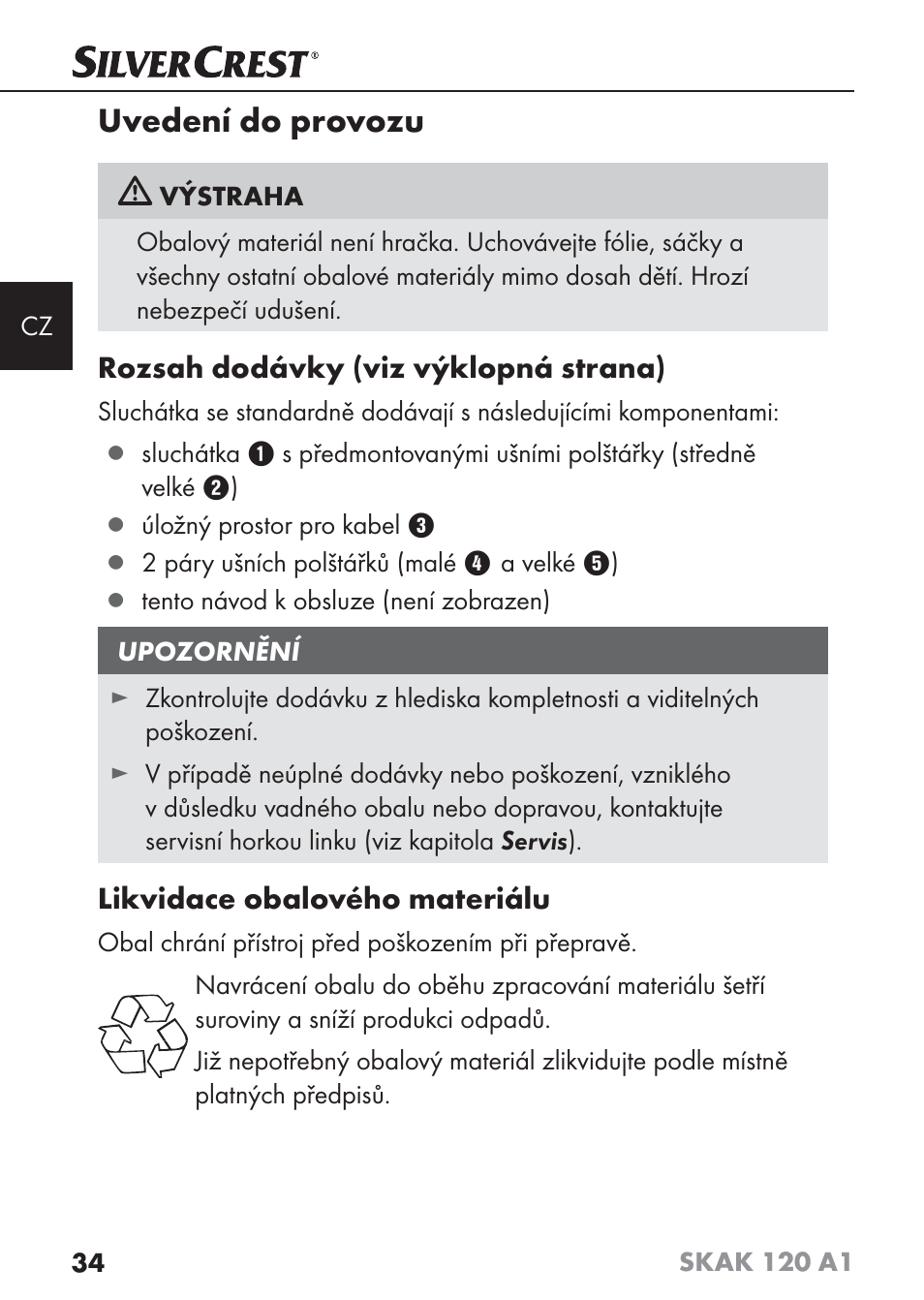 Uvedení do provozu | Silvercrest SKAK 120 A1 User Manual | Page 37 / 73
