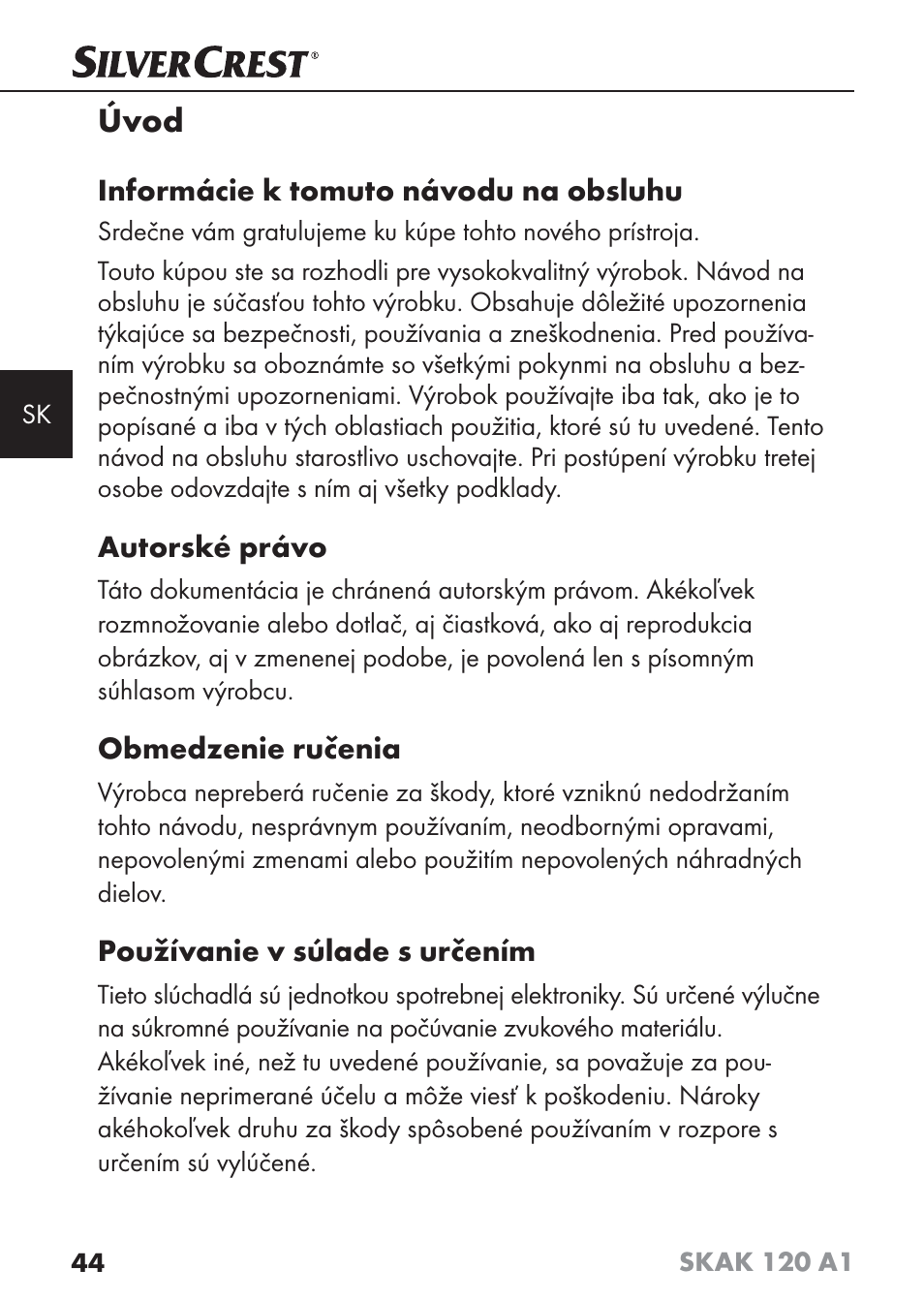 Úvod | Silvercrest SKAK 120 A1 User Manual | Page 47 / 73