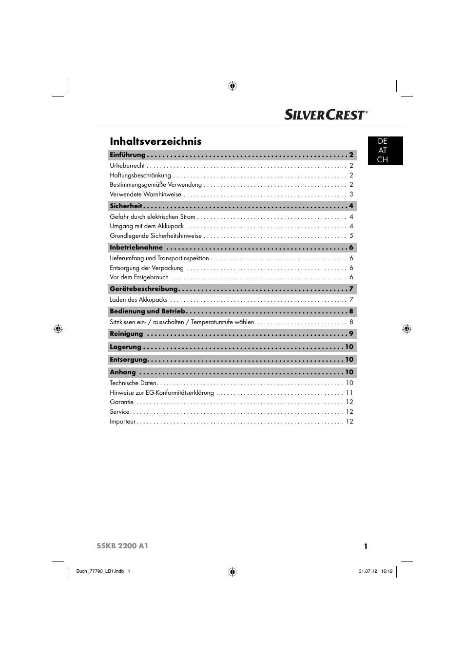Silvercrest SSKB 2200 A1 User Manual | Page 4 / 64
