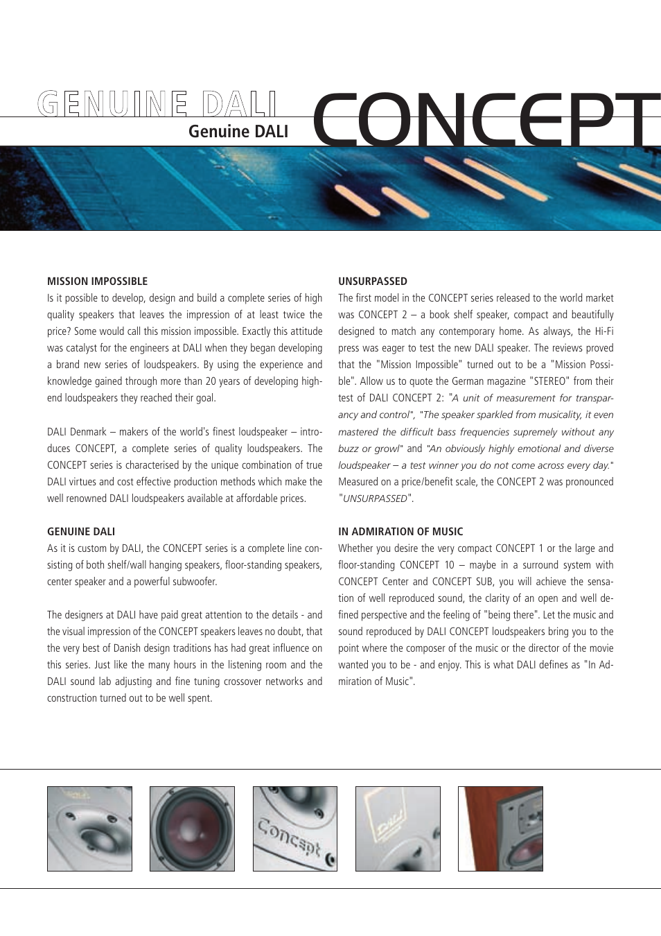 Concept, Genuine dali | DALI Loudspeakers CONCEPT User Manual | Page 2 / 8