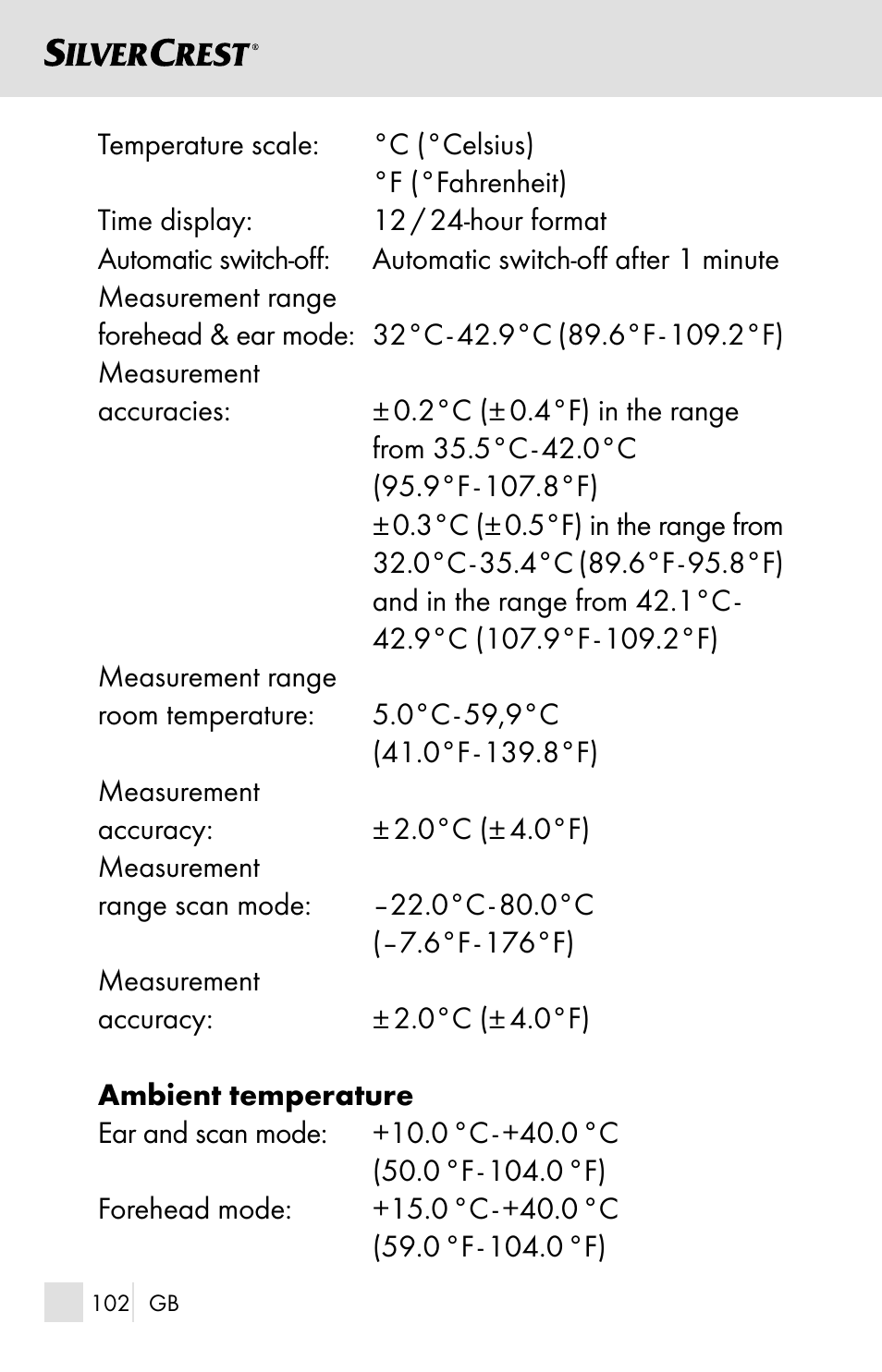 Silvercrest SSOT 6 B2 User Manual | Page 102 / 125