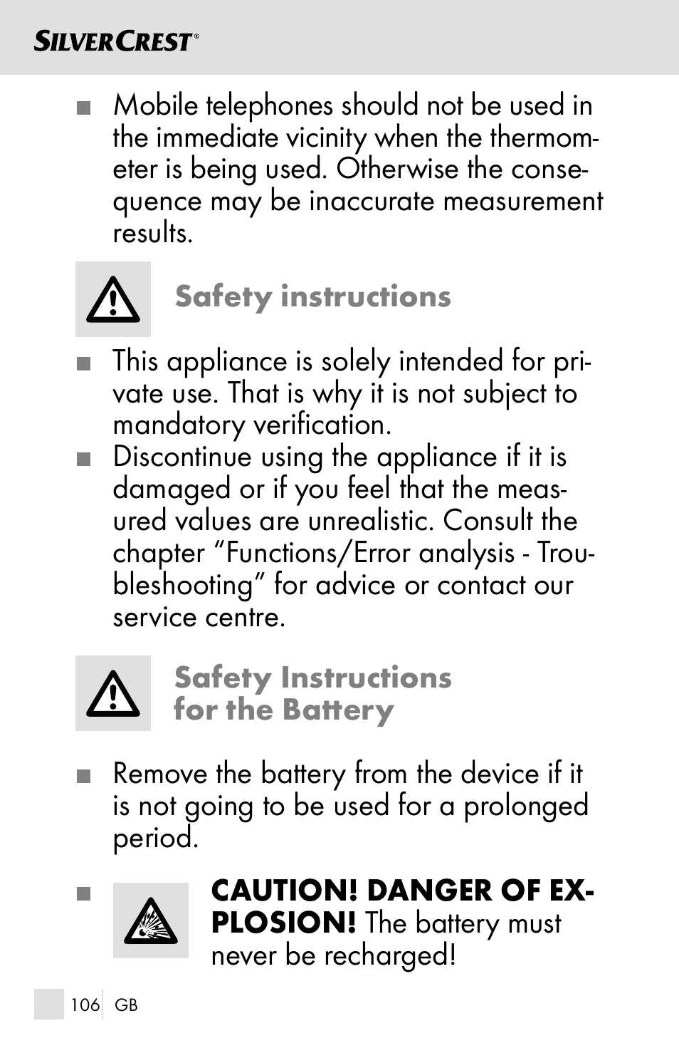 Silvercrest SSOT 6 B2 User Manual | Page 106 / 125