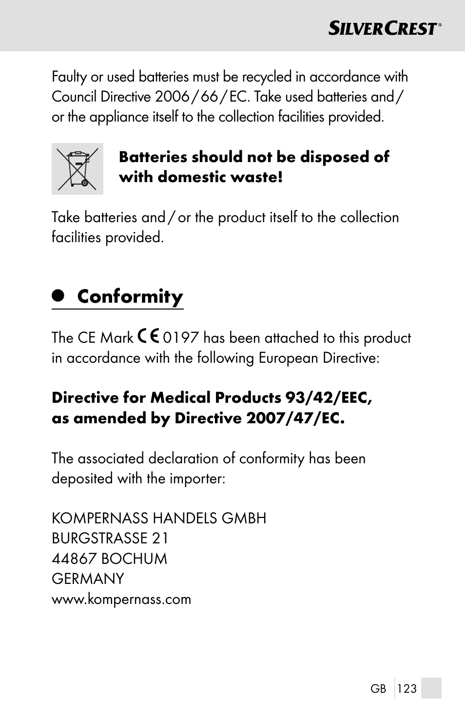 Conformity | Silvercrest SSOT 6 B2 User Manual | Page 123 / 125