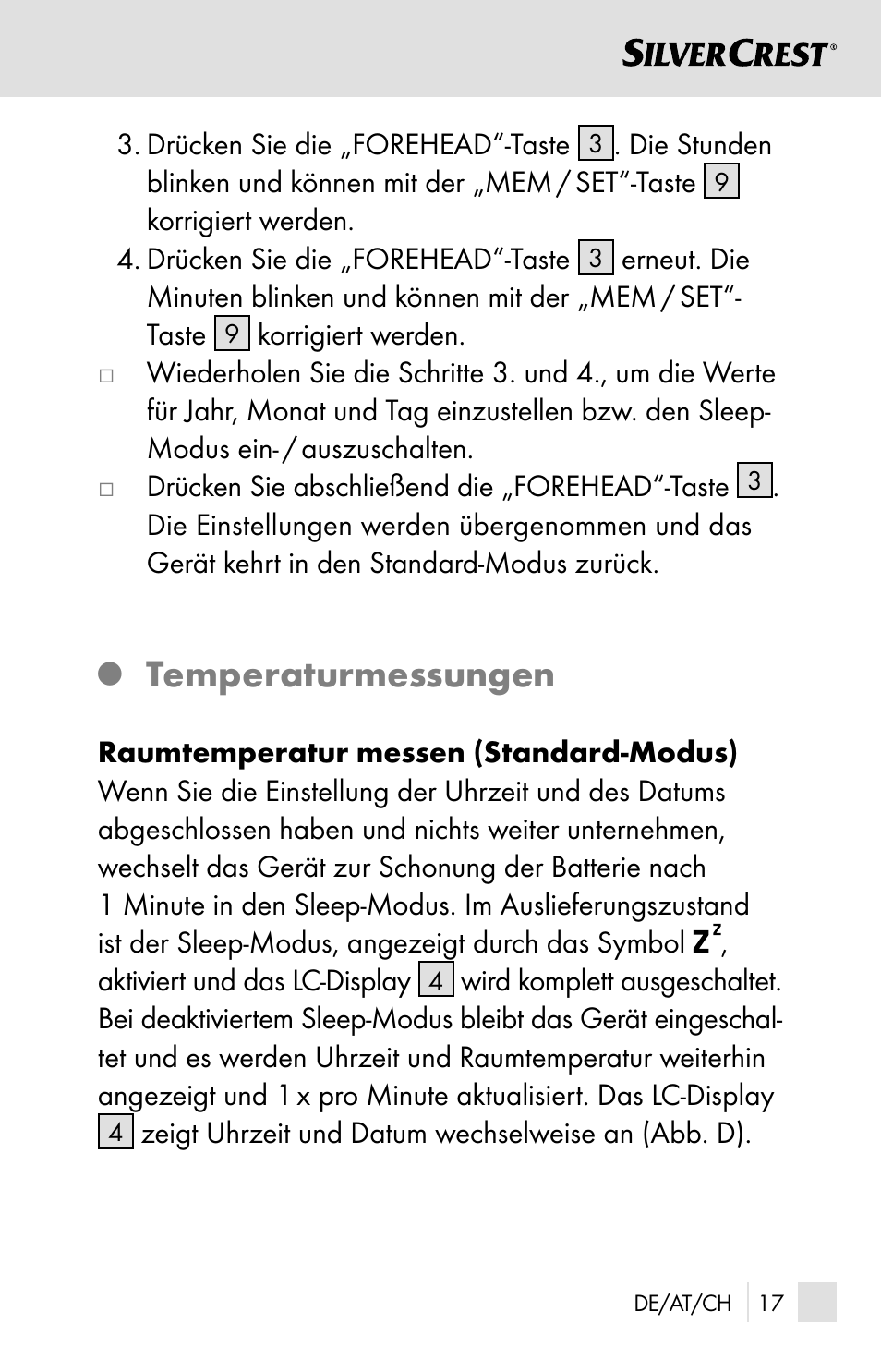 Temperaturmessungen | Silvercrest SSOT 6 B2 User Manual | Page 17 / 125