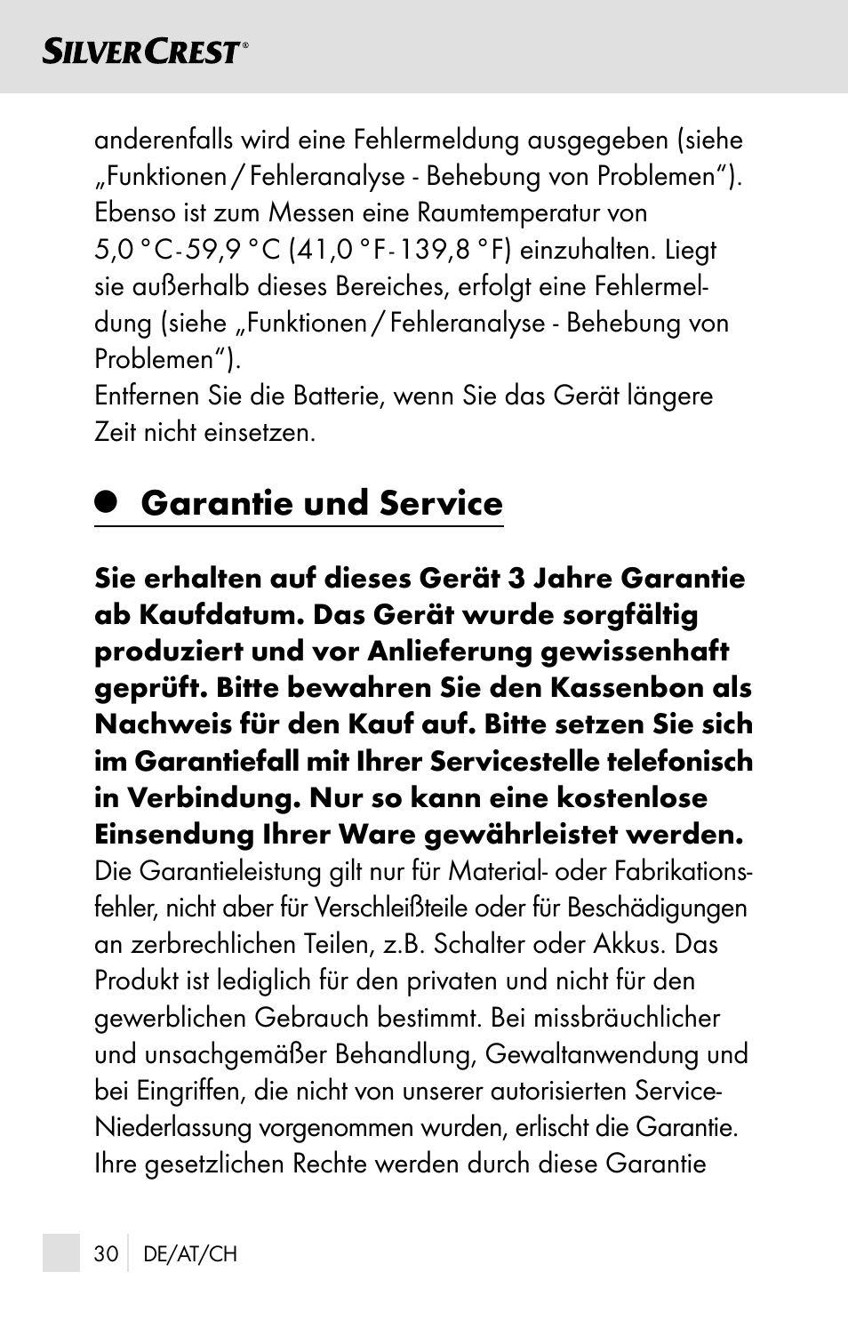 Garantie und service | Silvercrest SSOT 6 B2 User Manual | Page 30 / 125