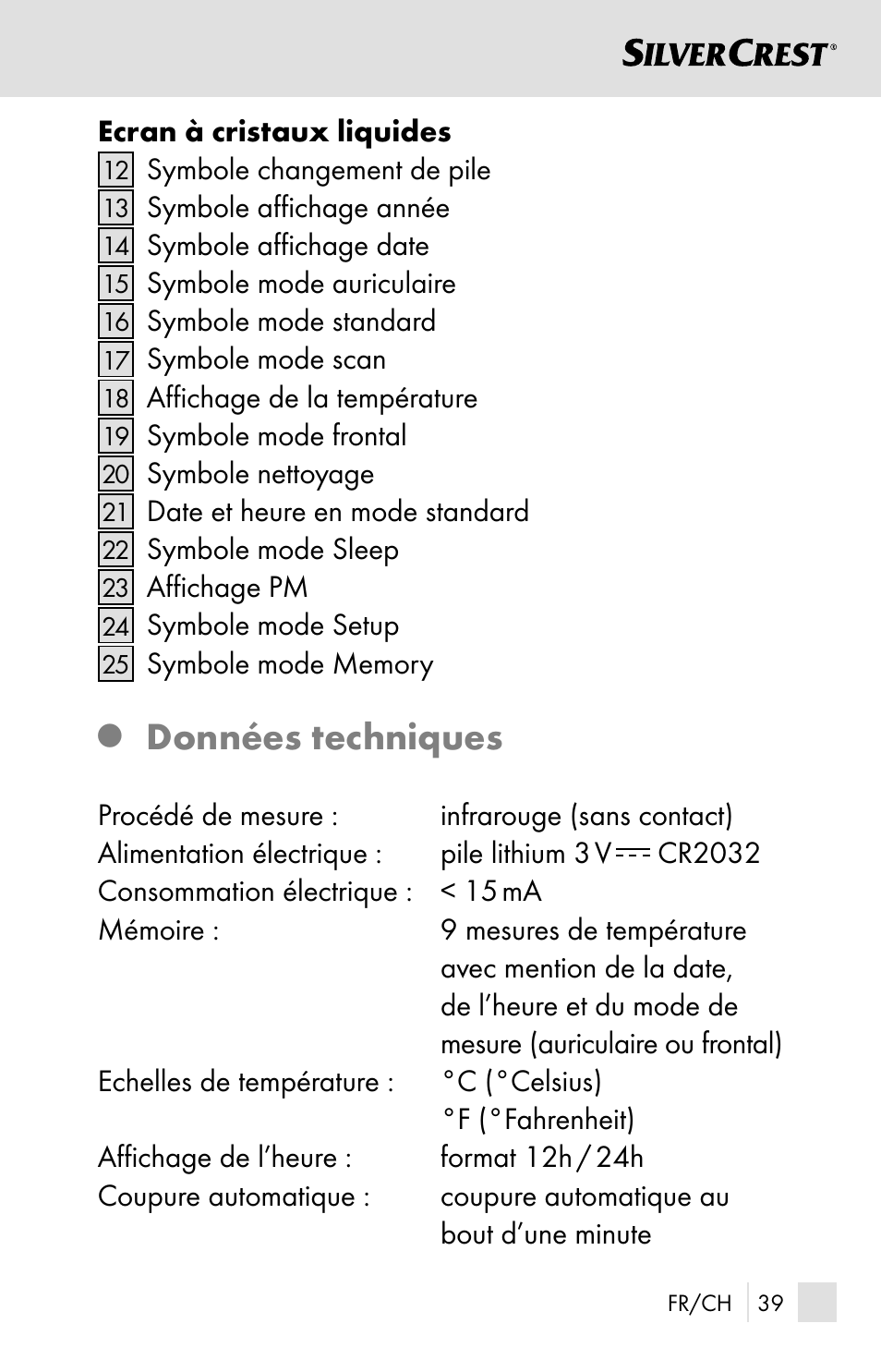 Données techniques | Silvercrest SSOT 6 B2 User Manual | Page 39 / 125
