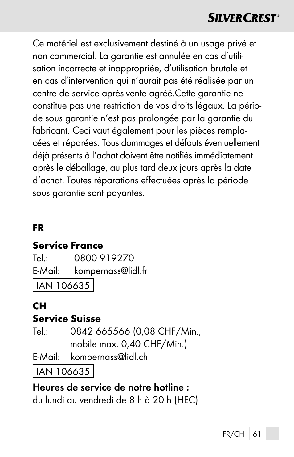 Silvercrest SSOT 6 B2 User Manual | Page 61 / 125