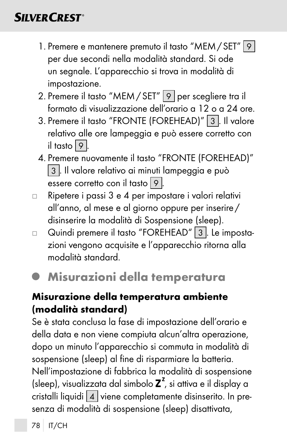 Misurazioni della temperatura | Silvercrest SSOT 6 B2 User Manual | Page 78 / 125