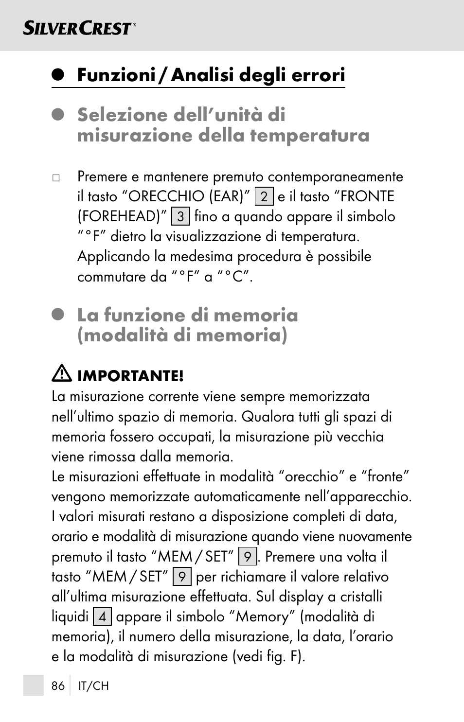 Funzioni / analisi degli errori | Silvercrest SSOT 6 B2 User Manual | Page 86 / 125